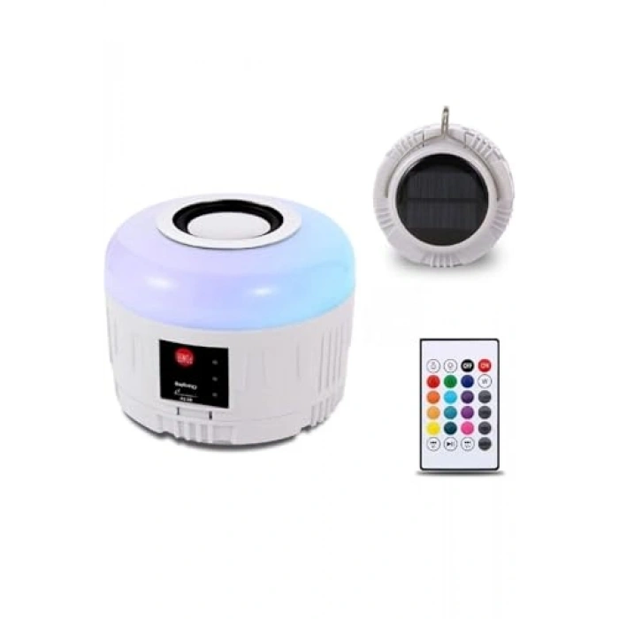 Güneş Enerjili Bluetooth Hoparlörlü Kamp Lambası, Kumanda ile
