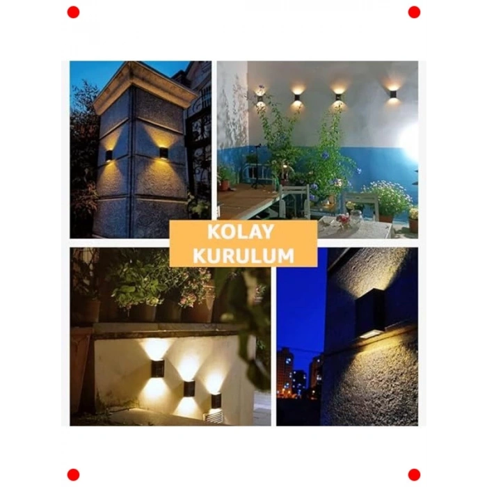 Güneş Enerjili Çift Yönlü Duvar Aplik Aydınlatma