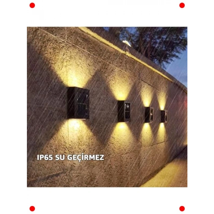 Güneş Enerjili Çift Yönlü Duvar Aplik Aydınlatma