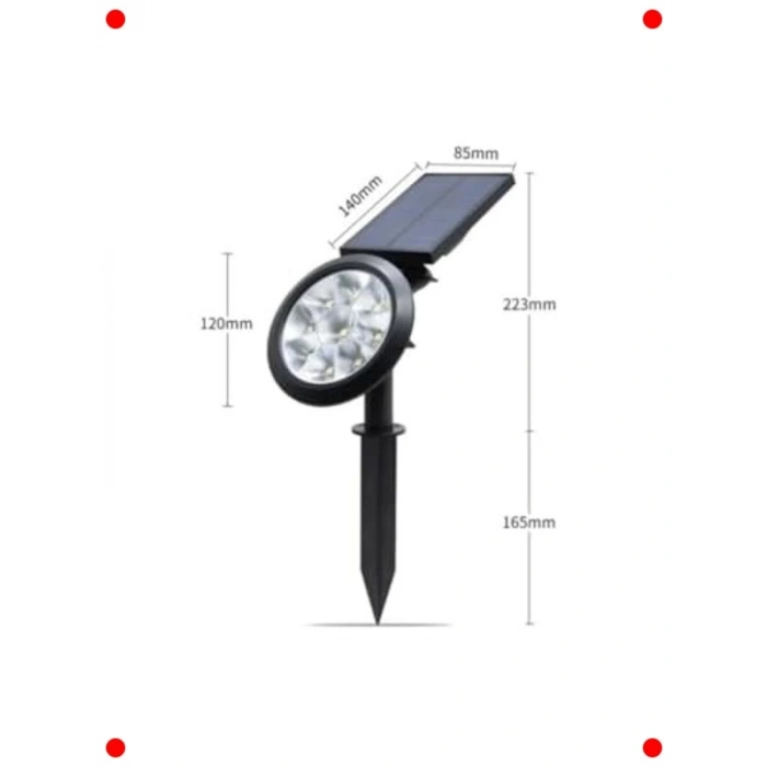 Güneş Enerjili Çim Armatürü - 18W Amber LED, IP65