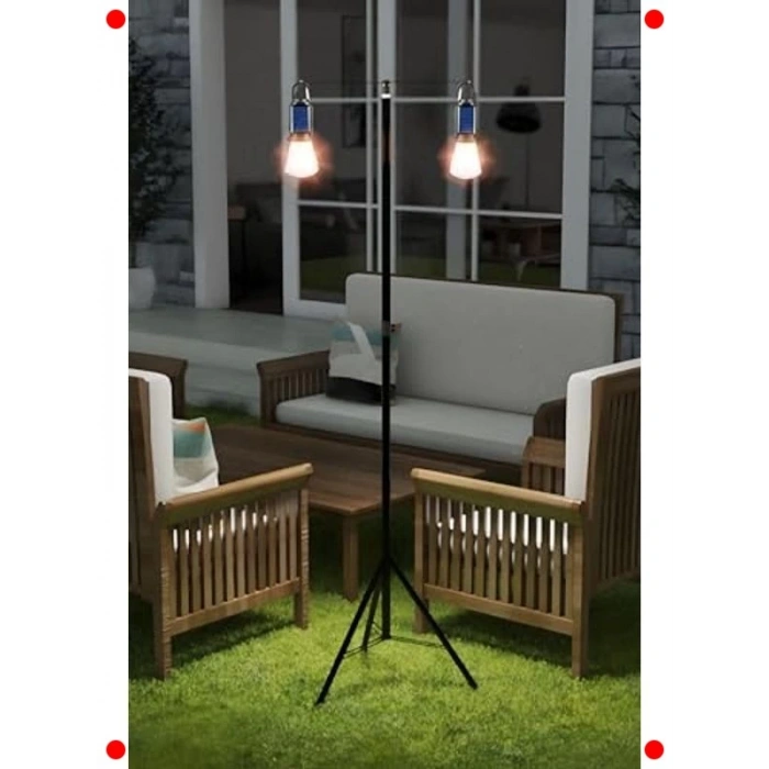 Güneş Enerjili Çok Modlu LED Kamp Feneri Standlı
