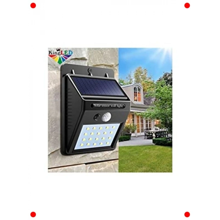 Güneş Enerjili Hareket Sensörlü 20 Led Duvar Lambası