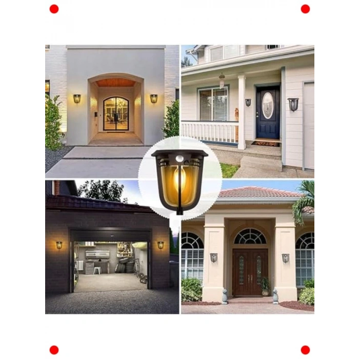 Güneş Enerjili Hareket Sensörlü COB LED Duvar Aplik