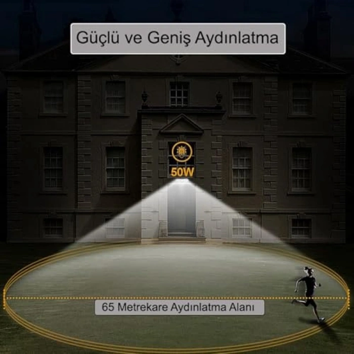 Güneş enerjili hareket sensörlü led aydınlatma, 6 taraflı