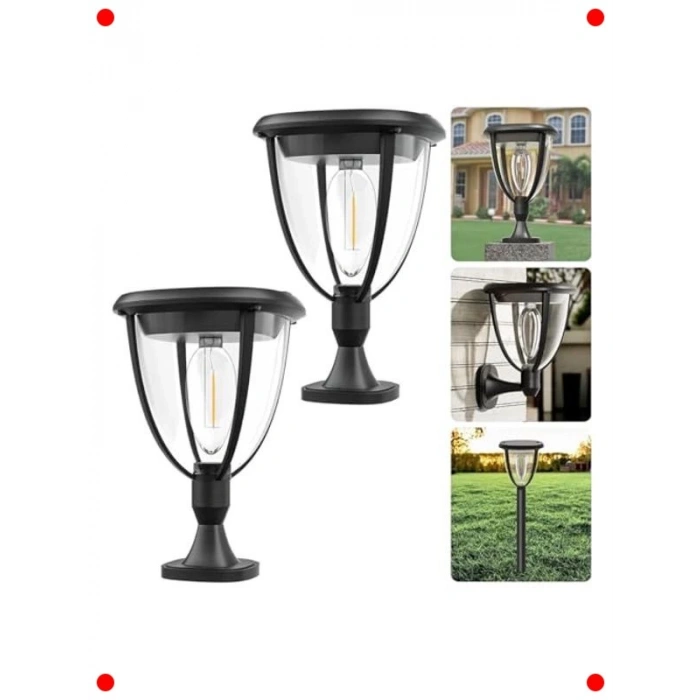 Güneş Enerjili LED Bahçe Aydınlatma 2 Adet