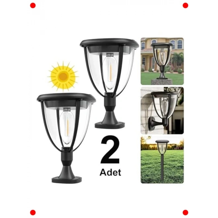 Güneş Enerjili LED Bahçe Aydınlatma 2 Adet