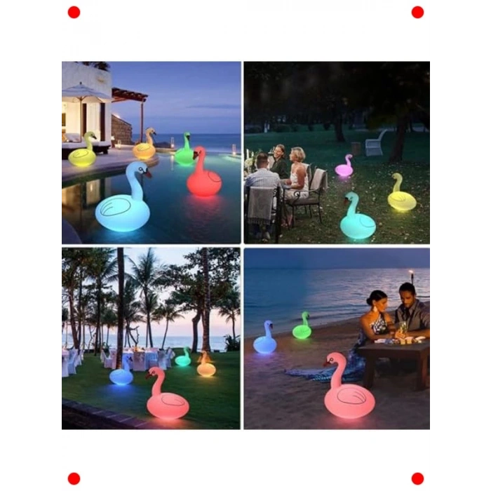 Güneş Enerjili Renk Değiştiren Şişme Kuğu LED Lamba