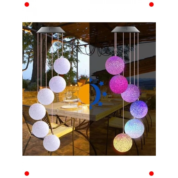 Güneş Enerjili Renk Geçişli Kristal Top Lamba