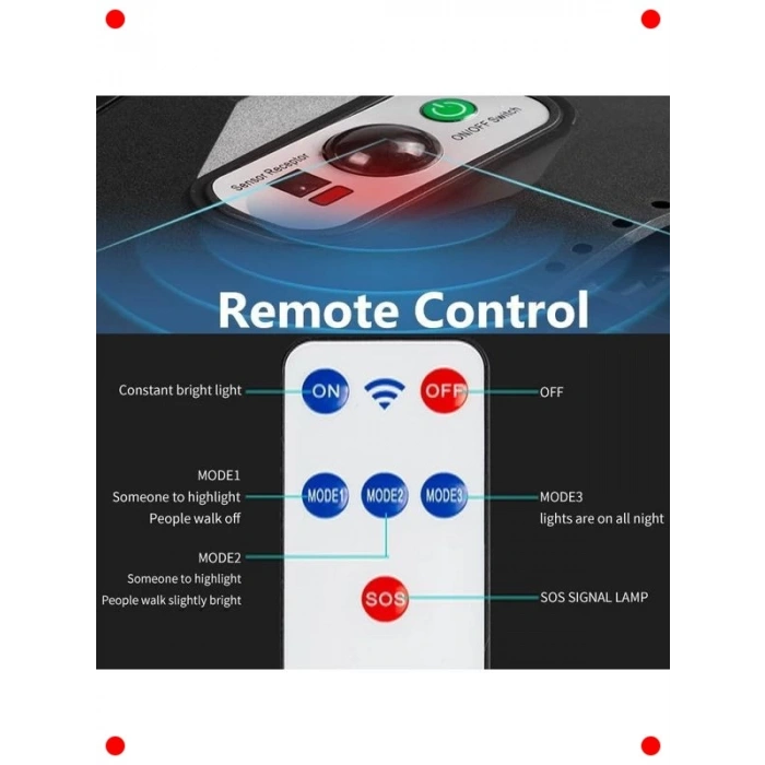 Güneş Enerjili Sensörlü Dış Mekan LED Aydınlatma