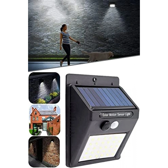 Güneş Enerjili Su Geçirmez Duvar Lambası, 20 LED