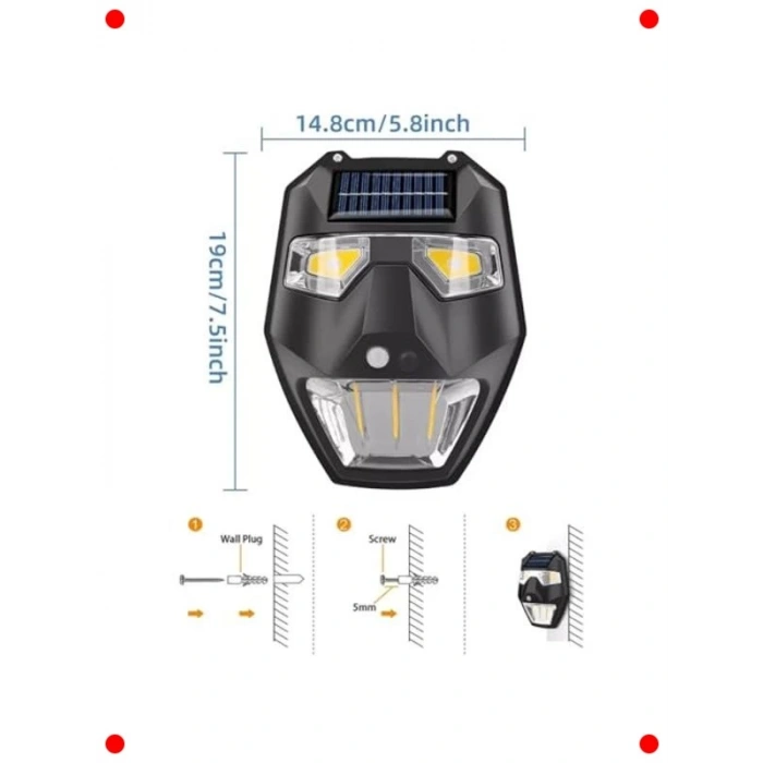 Güneş Enerjili Yüz Görünümlü Dekoratif LED Aydınlatma