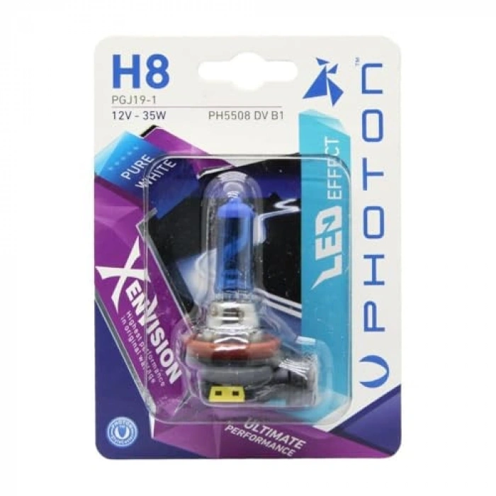 H8 12V 35W Xen Vision Ampul, Beyaz Işık 6000K