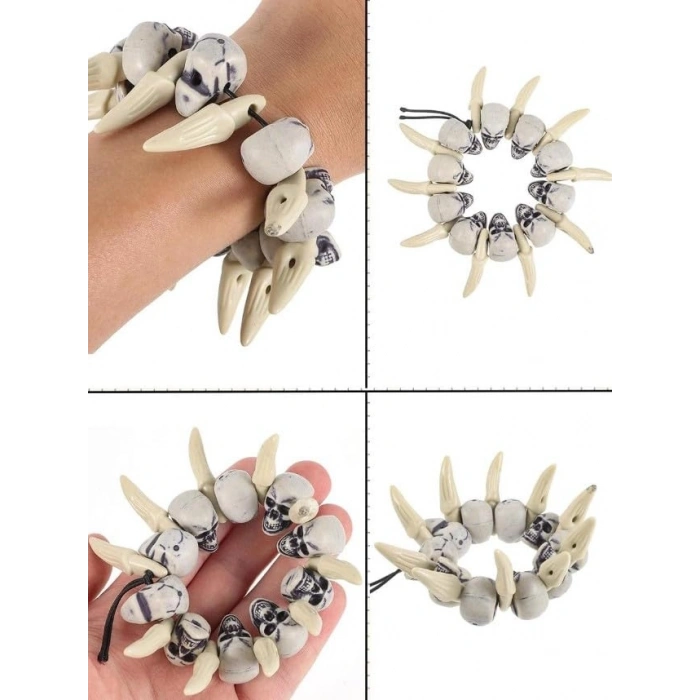 Halloween Temalı Kurukafa Kemik Bileklik, Şık Tasarım