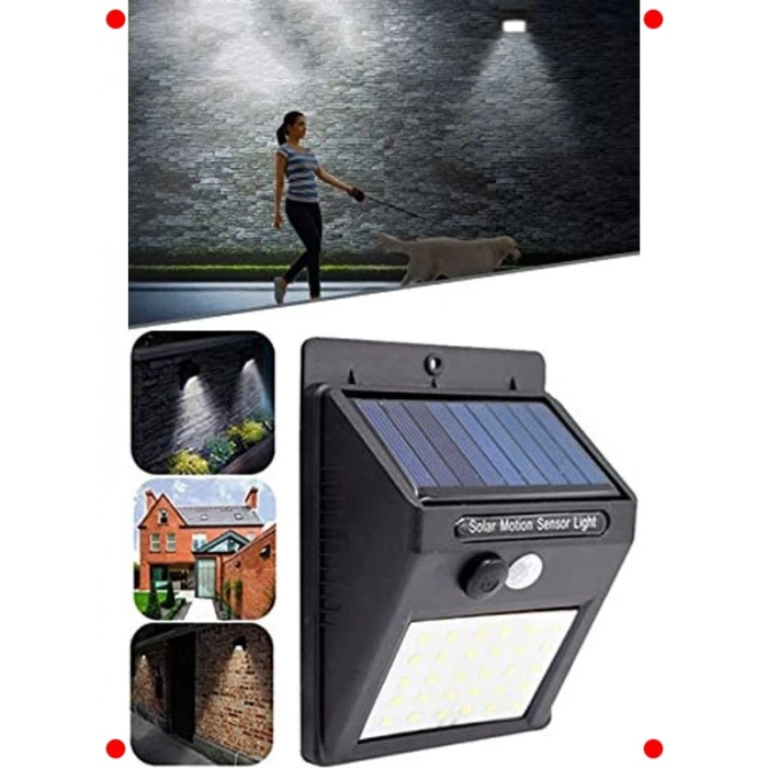Hareket Sensörlü 20 LED Solar Duvar Lambası