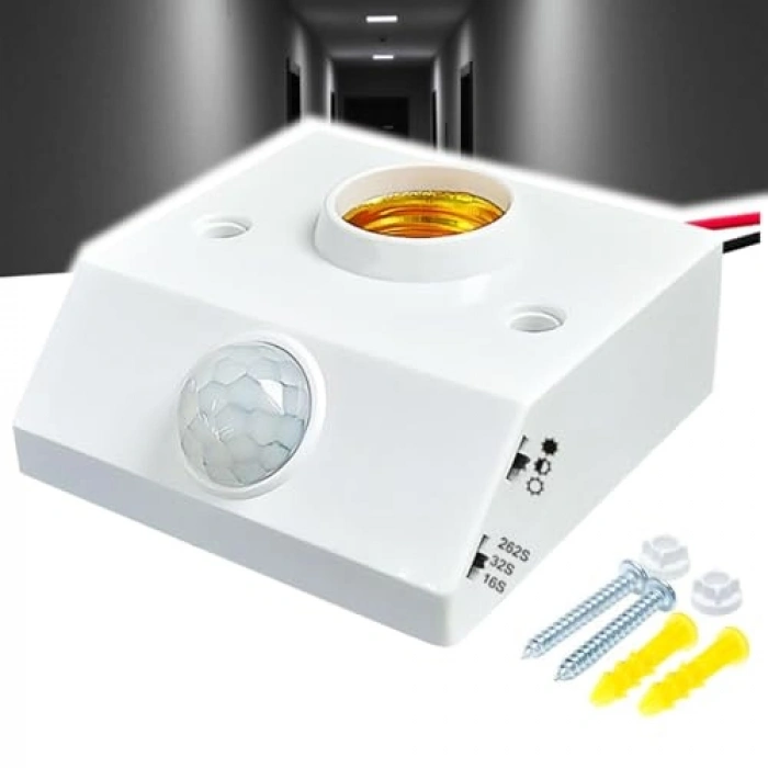 Hareket Sensörlü E27 Ampul Uyumlu, Enerji Tasarruflu Tasarım