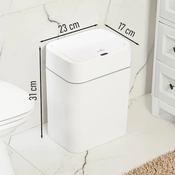 Hareket Sensörlü Kapaklı Çöp Kutusu, Banyo ve Mutfak İçin İdeal