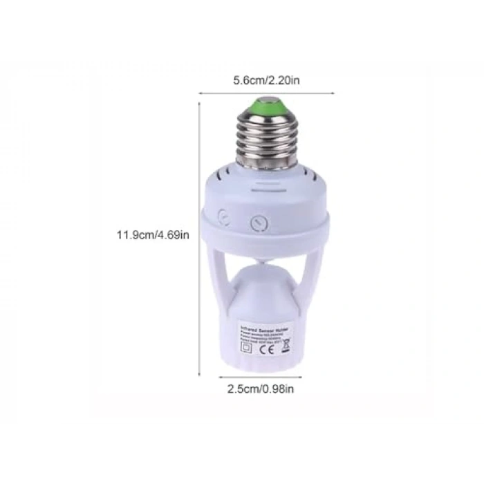 Hareket Sensörlü Lamba Tutucu, 110-240 Volt, 60 Watt