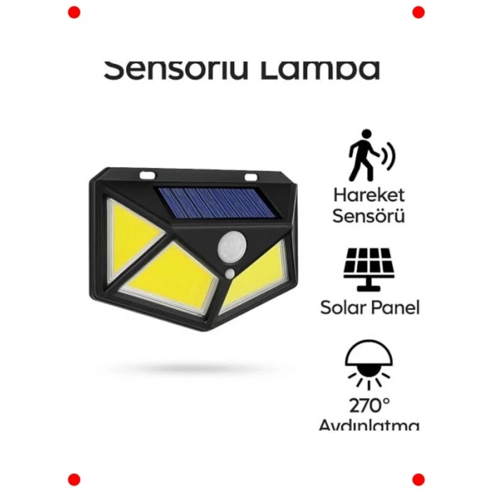 Hareket Sensörlü Solar Bahçe Lambası - Dış Mekan Aydınlatma