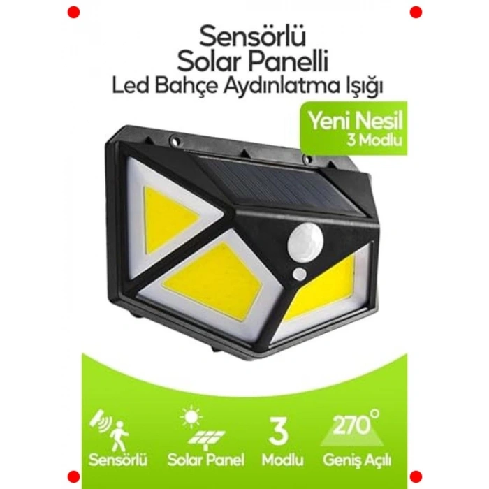 Hareket Sensörlü Solar Bahçe Lambası - Dış Mekan Aydınlatma