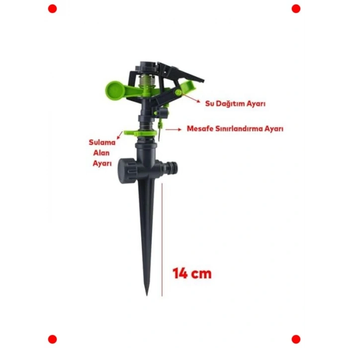 Hareketli Bahçe Fıskiyesi - Plastik Kazıklı Sulama