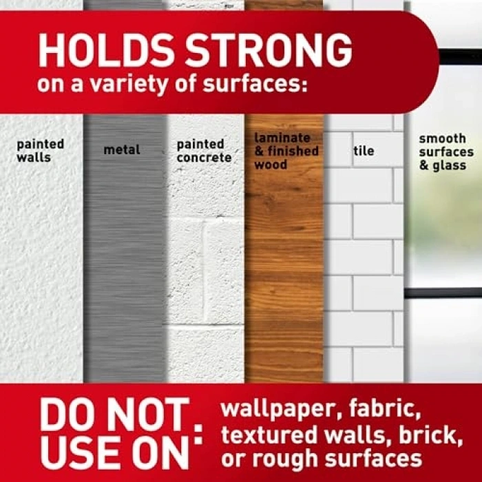 Hasarsız Asılı Duvar Yapışkan Şeritler, 20 Adet Beyaz