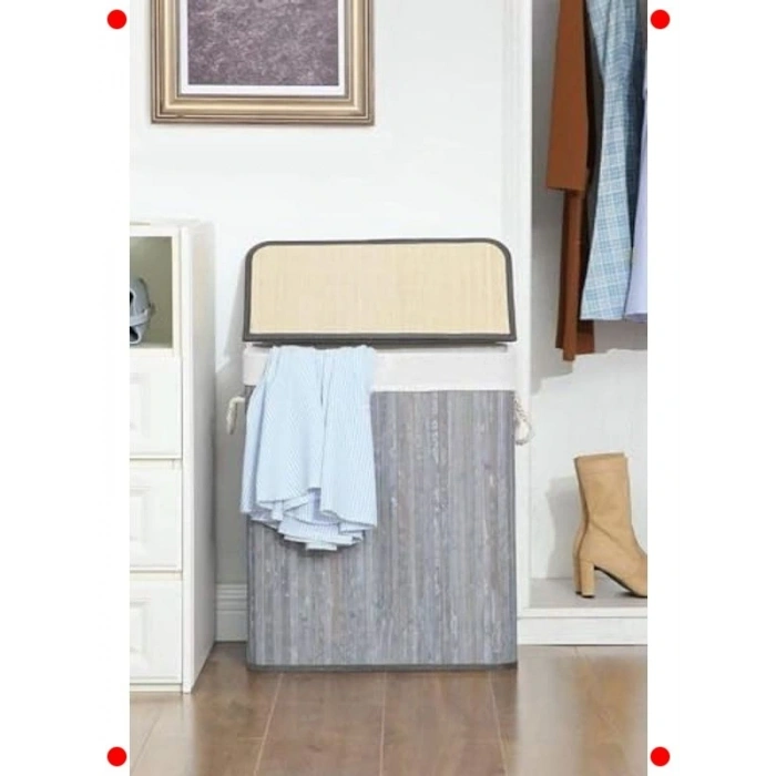 Hasır Katlanır Çamaşır Sepeti, 72 Litre