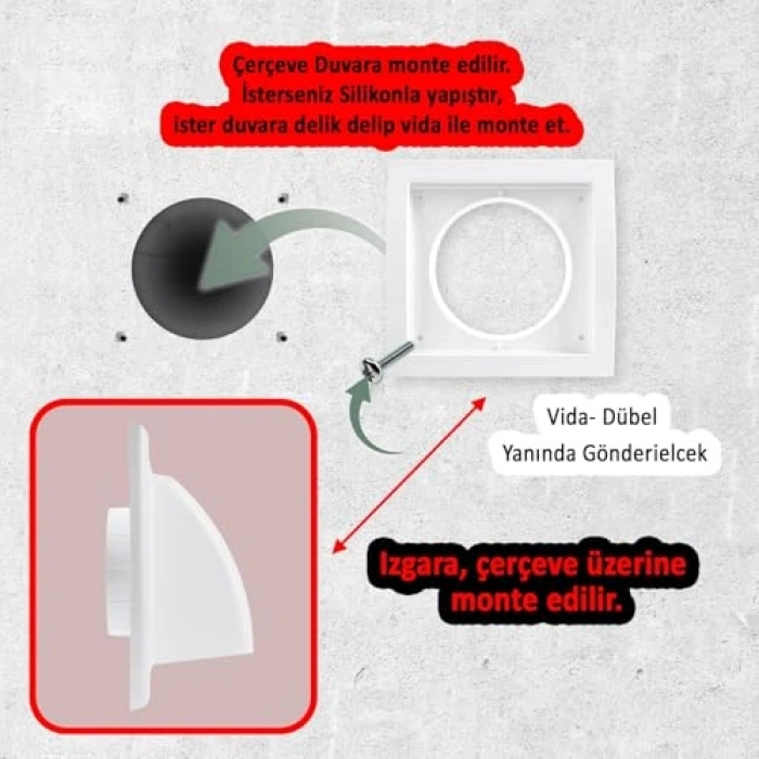 Havalandırma Çekvalf Başlığı - Davlumbaz Çıkış Kapak