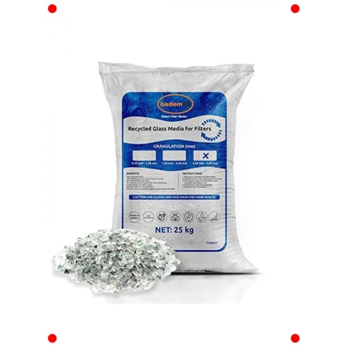 Havuz Filtre Cam Medyası 25 Kg, 3.20-5.00 mm