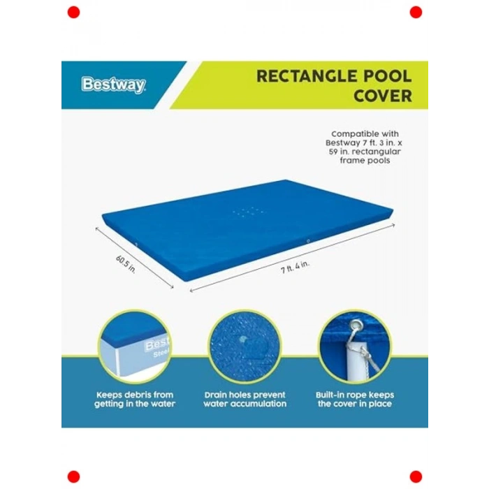 Havuz Üst Kapama Örtüsü 221x150 cm