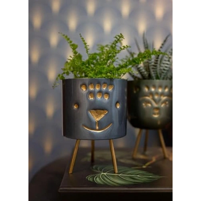 Hayvan Desenli Ayaklı Saksı 11 cm Yükseklik