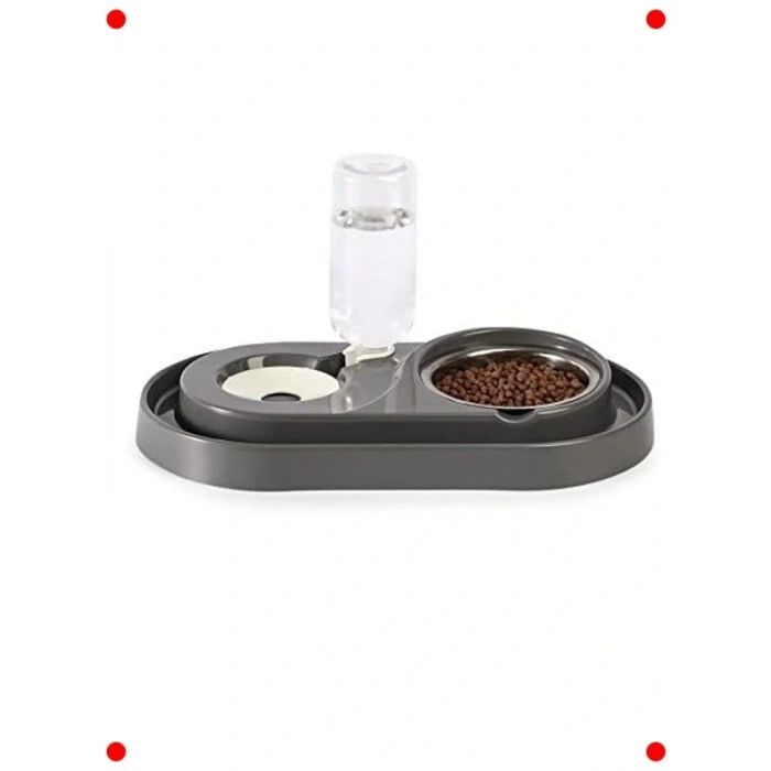 Hazneli Mama & Su Kabı Seti (500 ml) - Gri