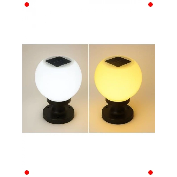 Hibrit Solar LED Küre Bahçe Lambası Seti (2 Adet)