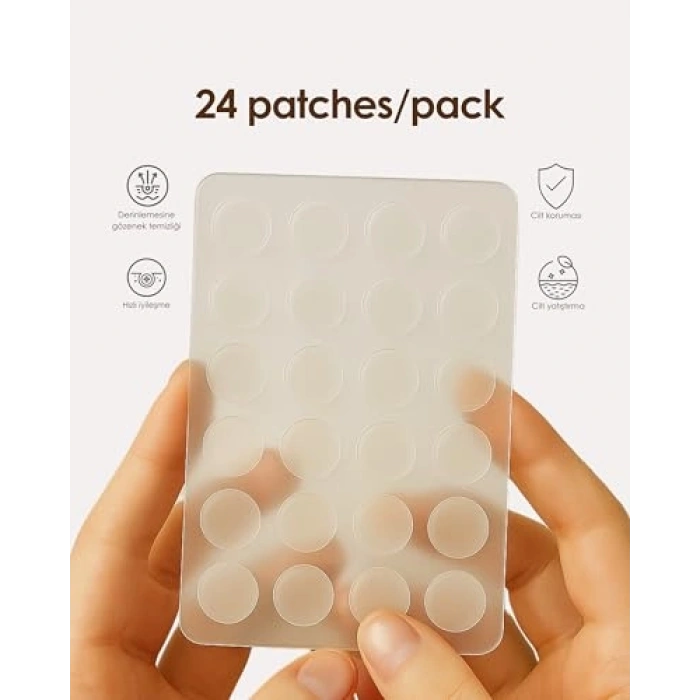 Hidrokolloid İçeren Şeffaf Akne Bandı, 24 Adet Paket
