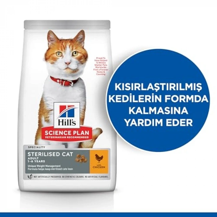 Hills Science Plan Kısırlaştırılmış Yetişkin Tavuklu Kedi Maması 1.5