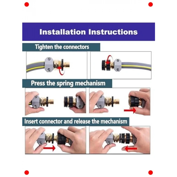 Hızlı Bahçe Hortumu Bağlantı Seti - Su Durdurma