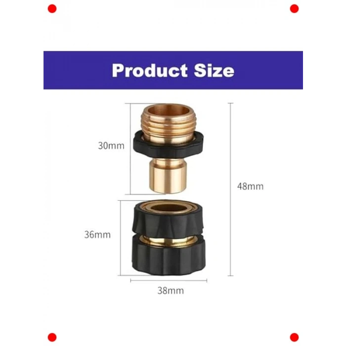 Hızlı Bahçe Hortumu Bağlantı Seti - Su Durdurma