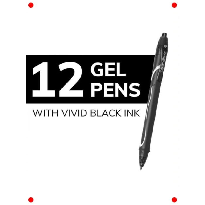 Hızlı Kuruyan Jel Kalem Seti 12 Adet Siyah Mürekkep
