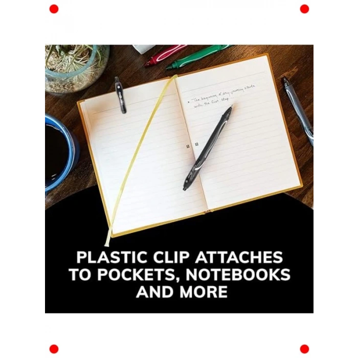 Hızlı Kuruyan Jel Kalem Seti 12 Adet Siyah Mürekkep