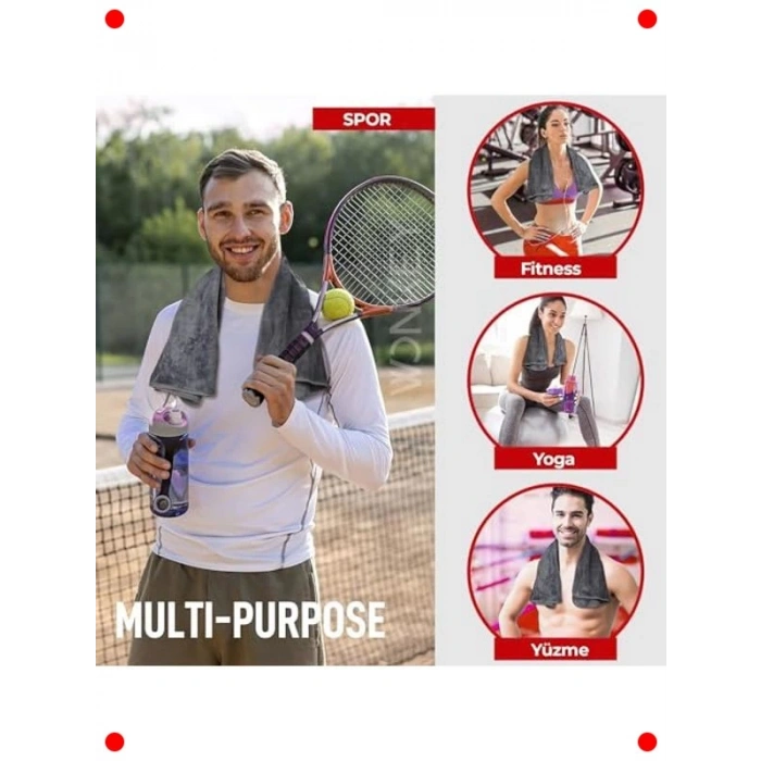 Hızlı Kuruyan Mikrofiber Spor Havlusu (3 Adet)