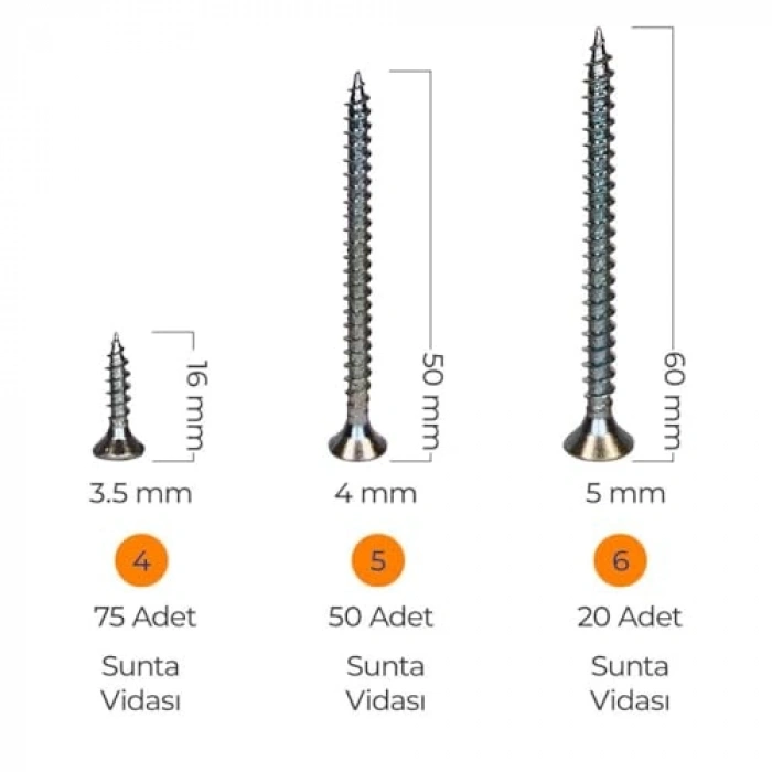 Hobi-2 502 Parça Set, Pul, Çivi ve Vida Takım Çantalı