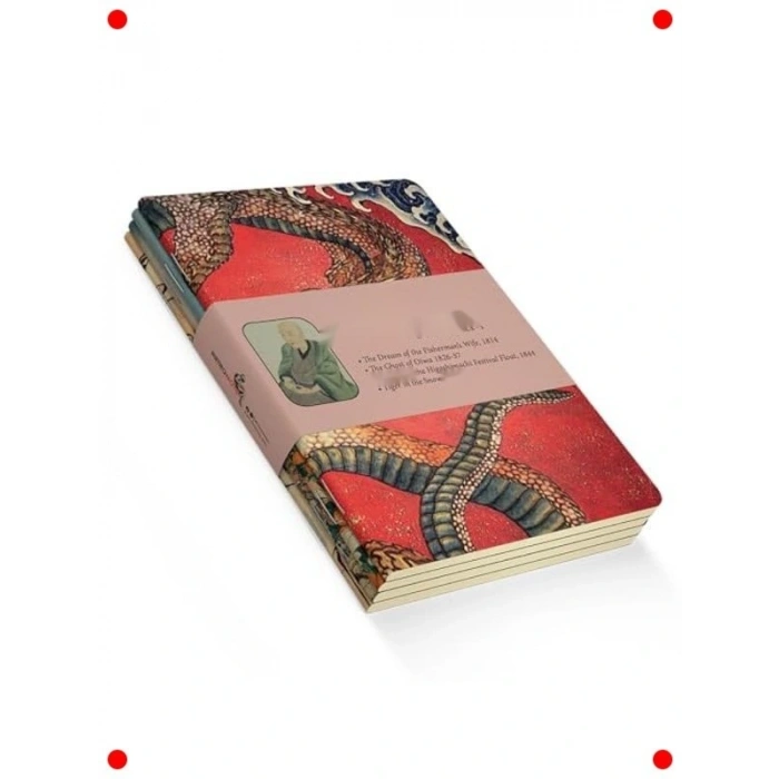 Hokusai Temalı A5 Çizgisiz Defter Seti (4lü)