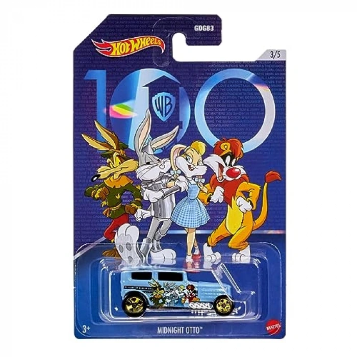 Hot Wheels Warnes Bros 100. Yıl Temalı Arabalar HMV73 - dnight Otto