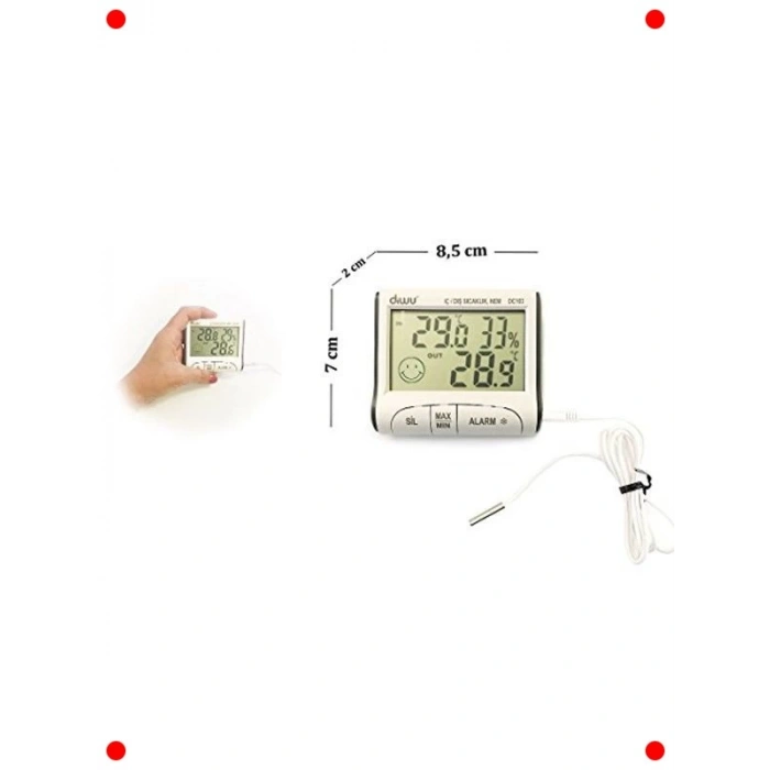 İç & Dış Ortam Termometre Nem Ölçer