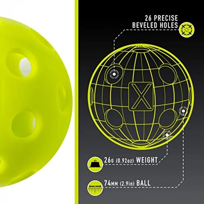 İç Mekan İçin 3lü Paket Pickleball Topları - 12 Adet