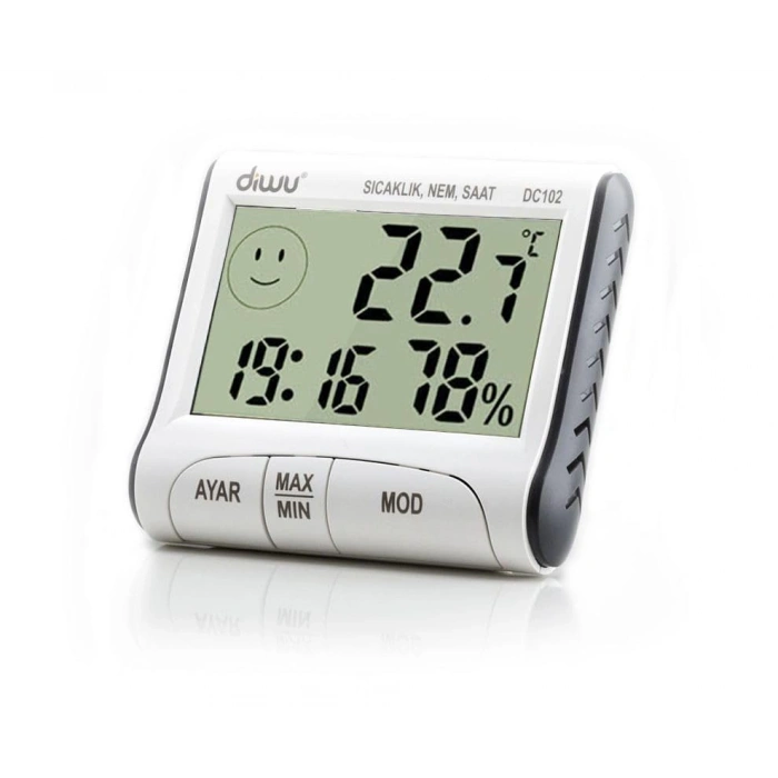 İç Mekan Termometre ve Nem Ölçer Saat, Pratik