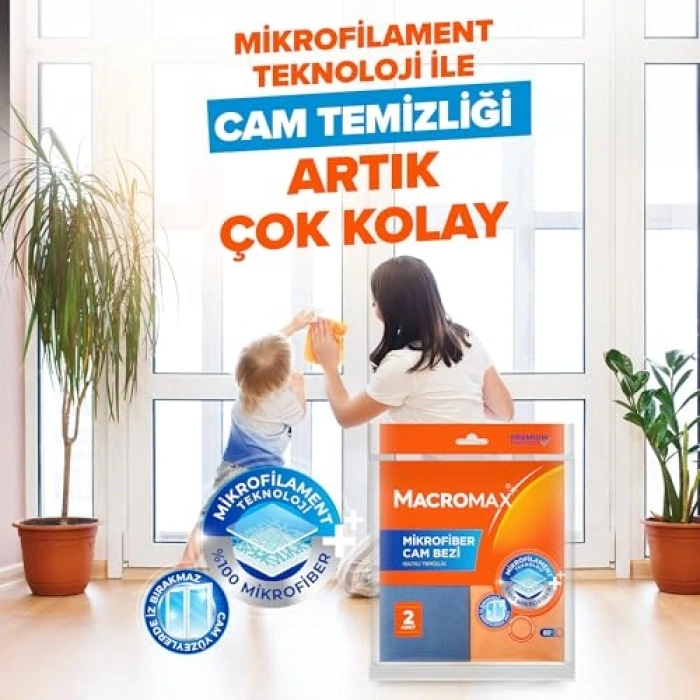 İki Adet Leke Bırakmayan Cam Bezi, Krofiber Teknolojisi