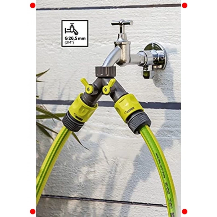 İki Çıkışlı Musluk Adaptörü, Vanalı (3/4)