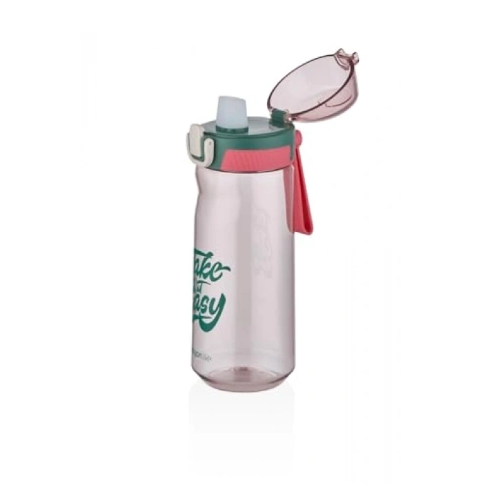 İki Renk Seçeneği ile 660ml Desenli Polikarbon Matara, Rahat Kullanım