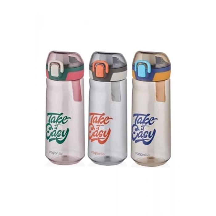 İki Renk Seçeneği ile 660ml Desenli Polikarbon Matara, Rahat Kullanım