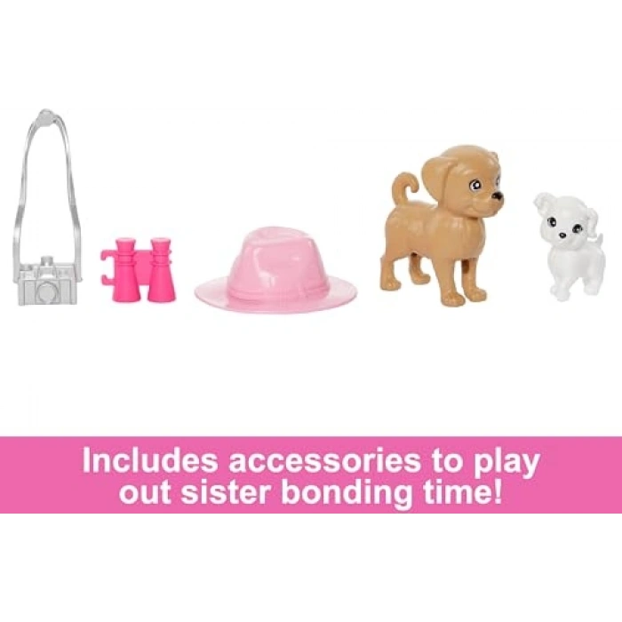 İkili Bebek Seti, Barbie ve Stacie ile 2 Evcil Köpek